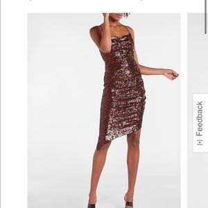 EXPRESS NWT brown sequin dress